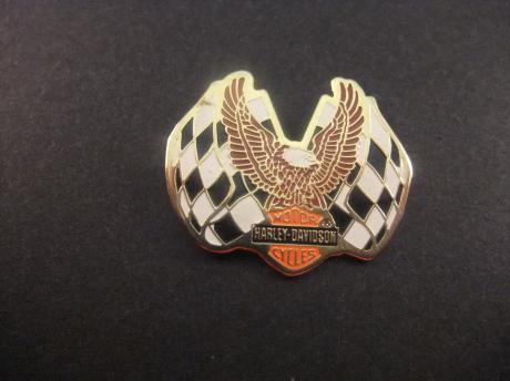 Harley Davidson motor logo arend zwart witte vlag